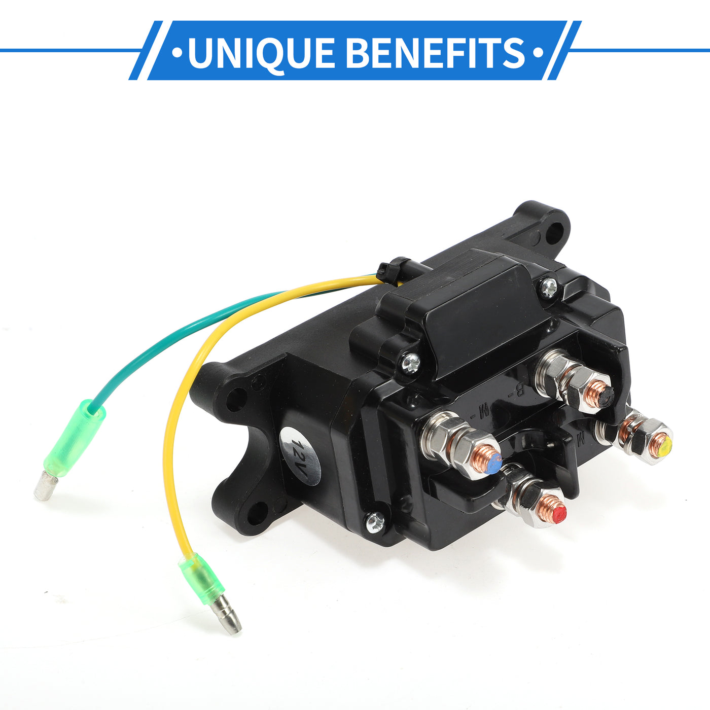 VekAuto Automotive ATV UTV Boat Car Winch Solenoid Relay Contactor 12V 250A 4 Terminal Relay for All 12V Solenoid Winches, Durable Plastic Metal Black