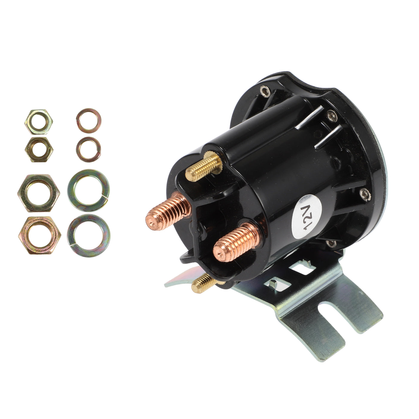 VekAuto RV Electric Vehicle Solenoid Relay Kit 12V 4 Terminal Relay, Durable Plastic Metal Black