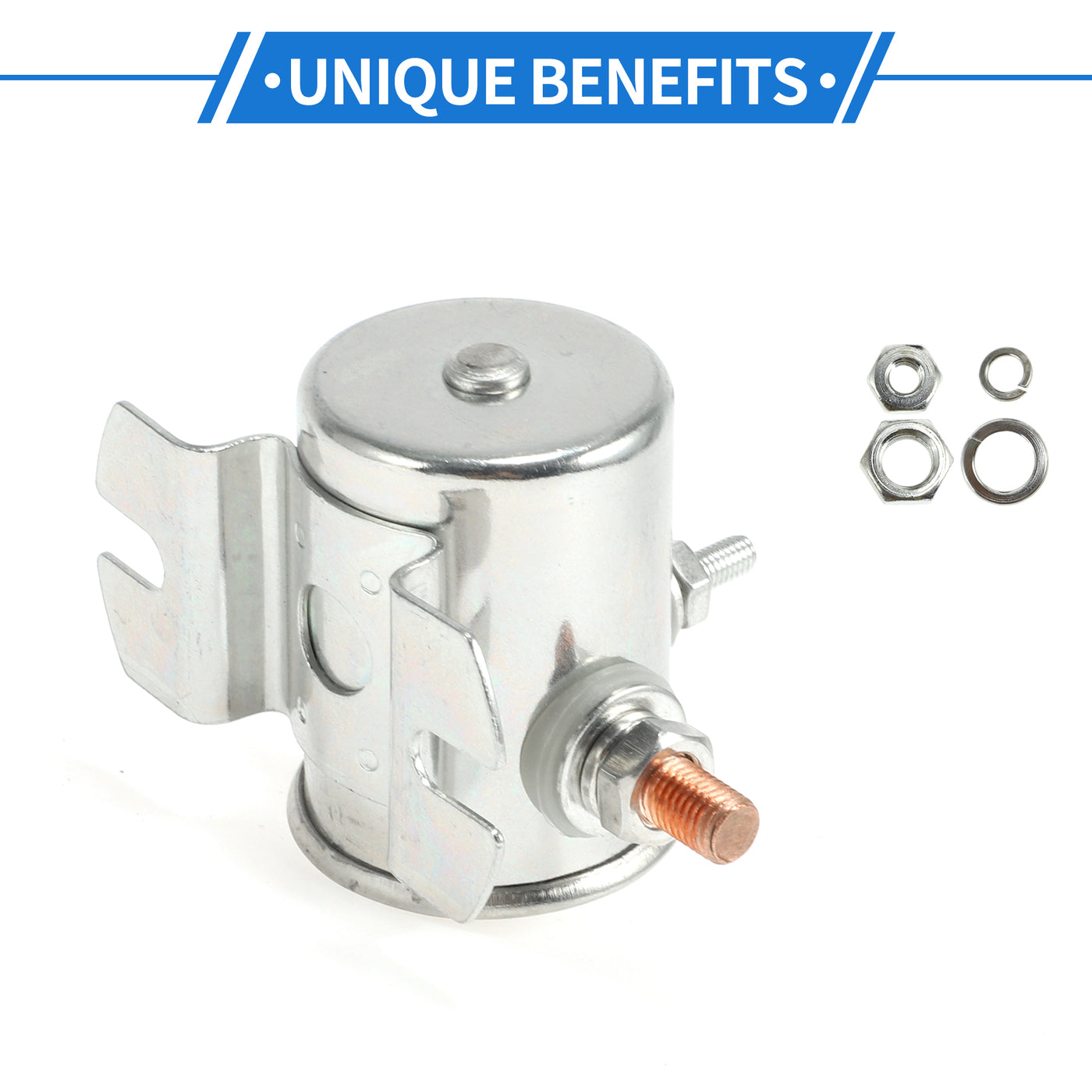 VekAuto Golf Cart Marine Winch Continuous Duty Solenoid Relay Kit 12V 200A 3 Terminal Relay, Durable Metal Silver Tone