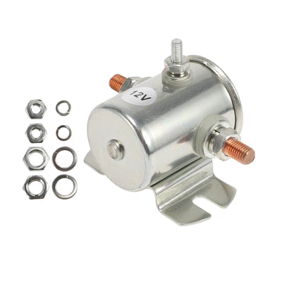 Harfington Golf Cart Marine Winch Continuous Duty Solenoid Relay Kit 12V 200A 3 Terminal Relay, Durable Metal Silver Tone