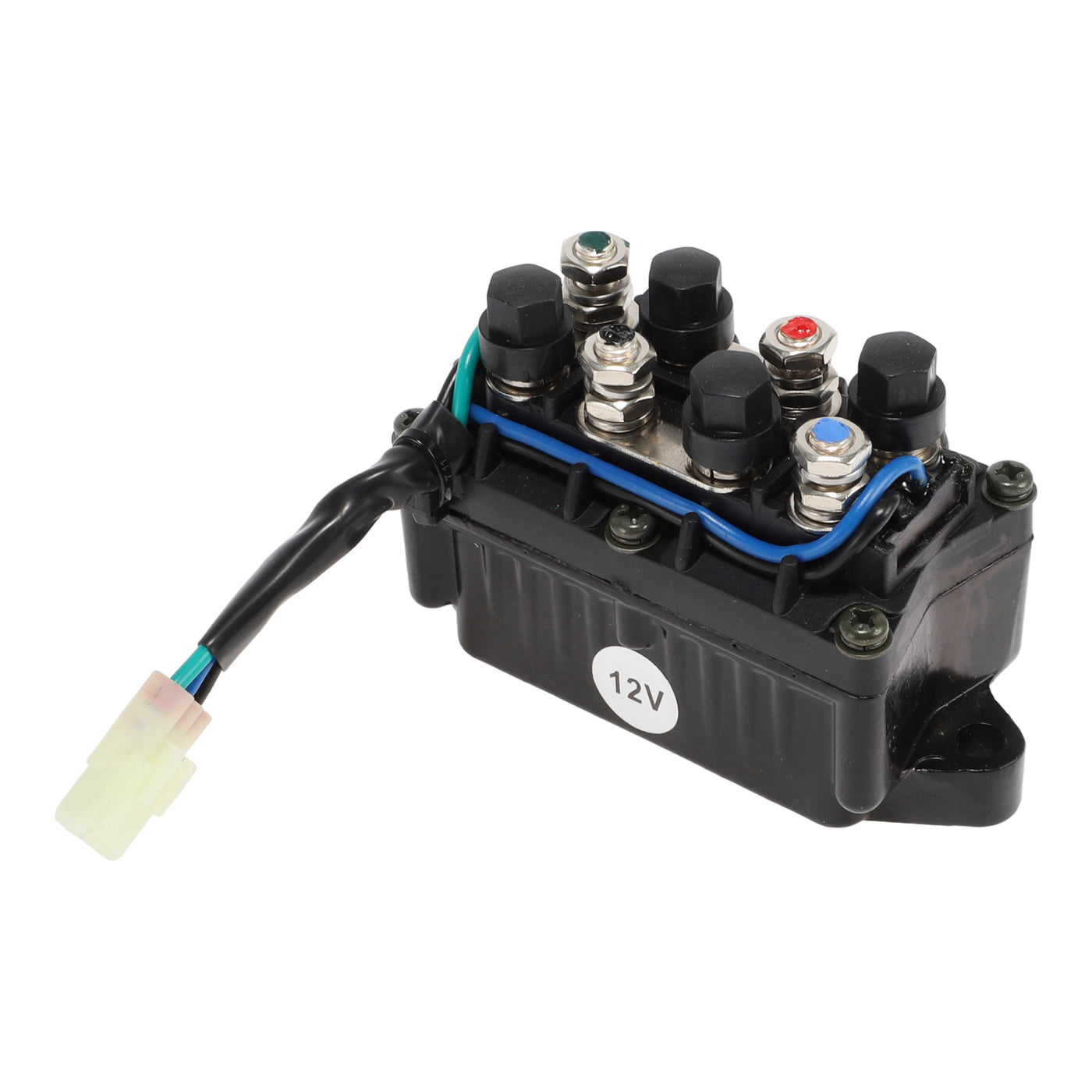 VekAuto ATV Winch Solenoid Switch Relay Assembly 12V 8 Terminal Relay for Arctic Cat, Durable Plastic Metal Black