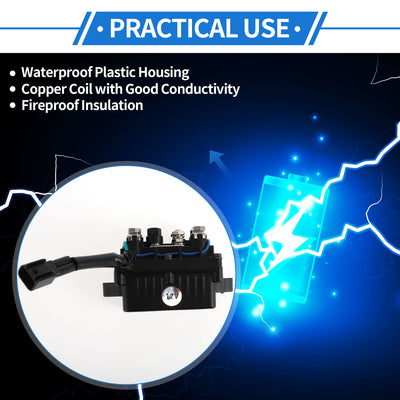 Harfington Marine Outboard Trim Solenoid Relay 12V 8 Terminal Relay for Yamaha 4 Stroke Engine F150 & 250 40HP 50HP 60HP 75HP 90HP, Durable Plastic Metal Black