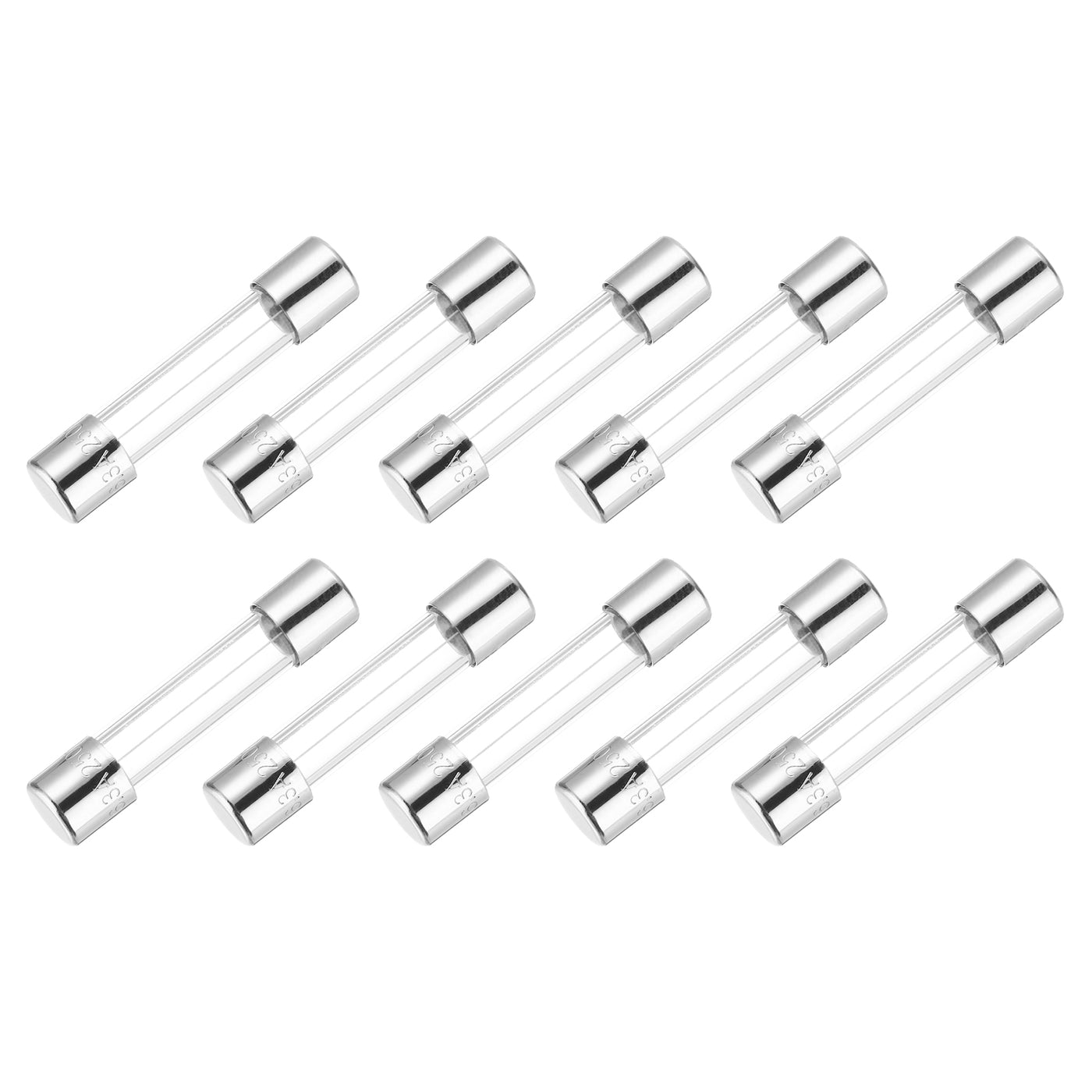 Harfington 6.3A 250V Glass Fuse 6x30mm Slow Blow Fuse Time Delay Fuse(Pack of 10)