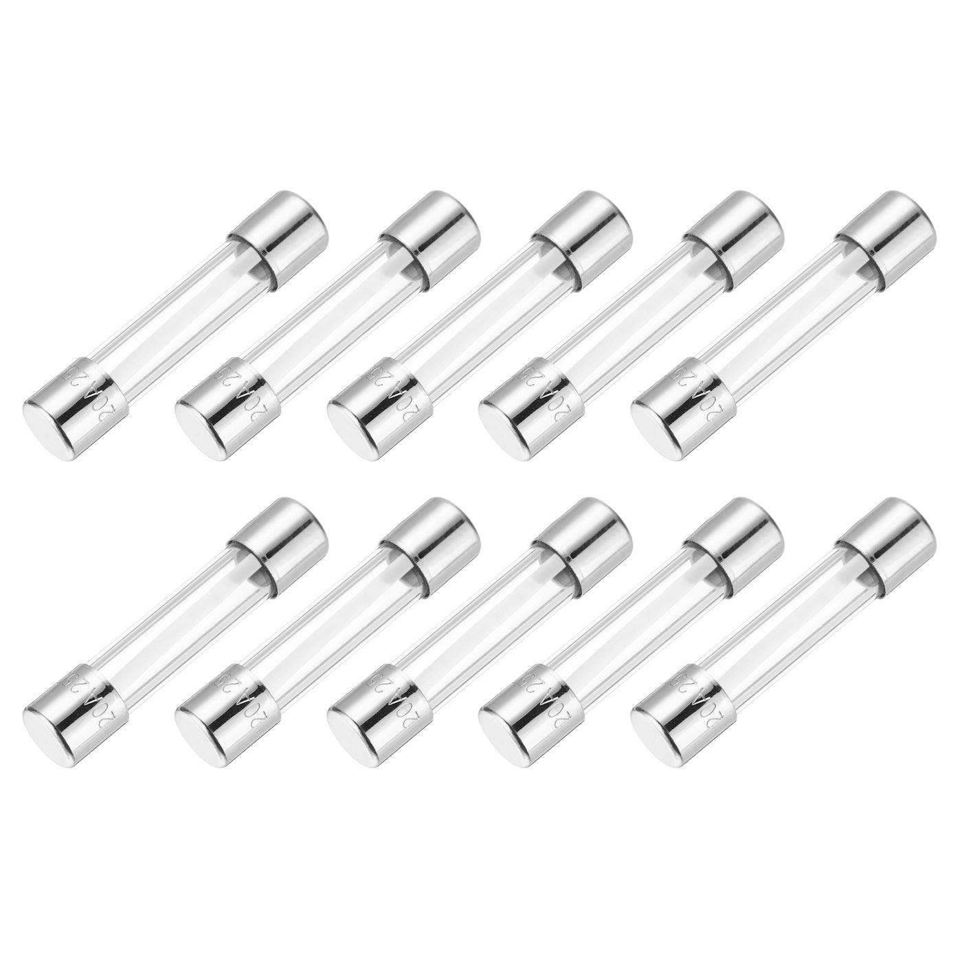 Harfington 20A 250V Glass Fuse 6x30mm Slow Blow Fuse Time Delay Fuse(Pack of 10)