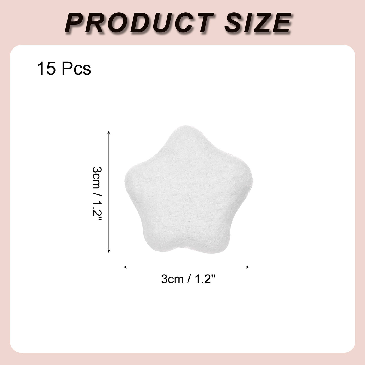 Harfington 15Pcs Felt Star for Crafts, White Sewing Pom Poms Handmade Wool Felt Sheets 1.2" for DIY Arts and Crafts,Sewing Handcraft, Christmas Decoration