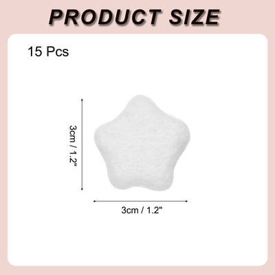 Harfington 15Pcs Felt Star for Crafts, White Sewing Pom Poms Handmade Wool Felt Sheets 1.2" for DIY Arts and Crafts,Sewing Handcraft, Christmas Decoration