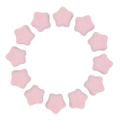 Harfington 15Pcs Felt Star for Crafts, Pink Sewing Pom Poms Handmade Wool Felt Sheets 1.2" for DIY Arts and Crafts,Sewing Handcraft, Christmas Decoration