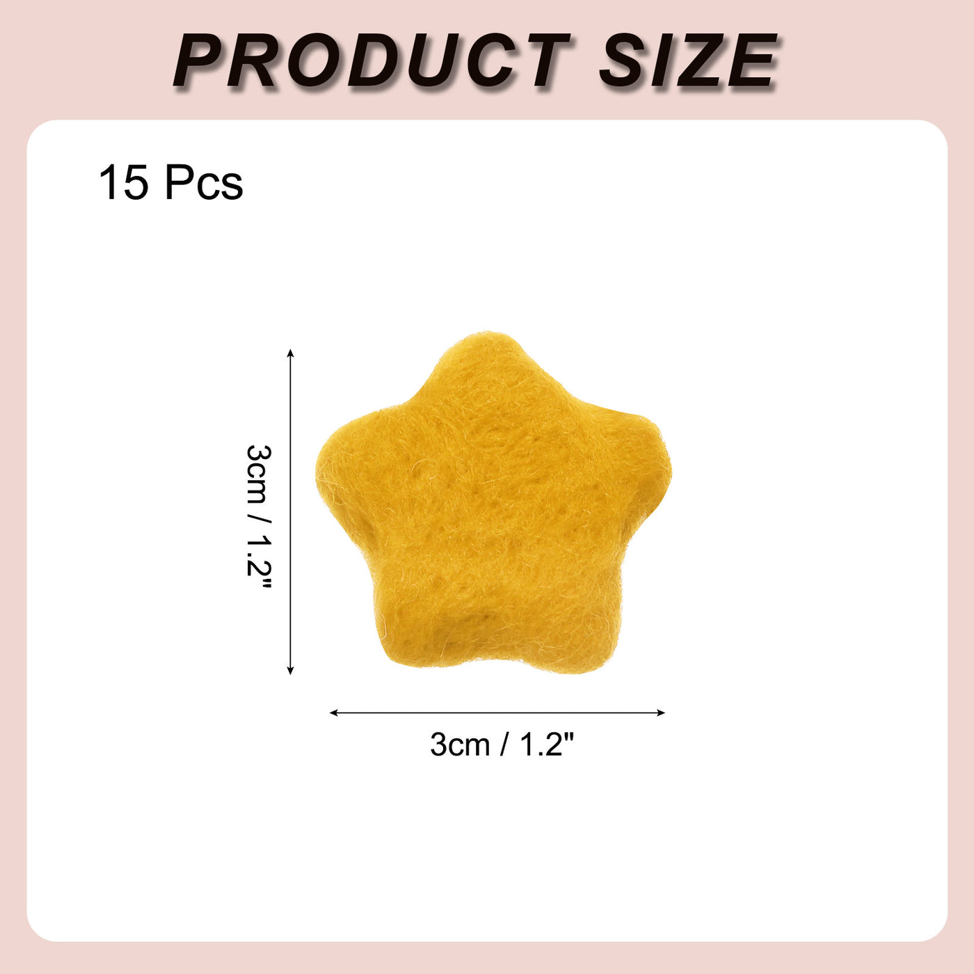 Harfington 15Pcs Felt Star for Crafts, Ginger Sewing Pom Poms Handmade Wool Felt Sheets 1.2" for DIY Arts and Crafts,Sewing Handcraft, Christmas Decoration