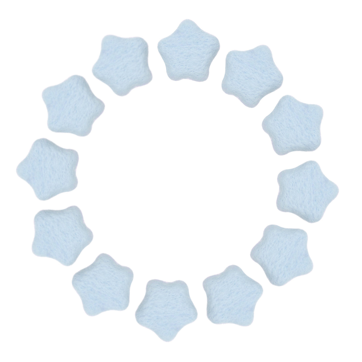 Harfington 15Pcs Felt Star for Crafts, Light Blue Sewing Pom Poms Handmade Wool Felt Sheets 1.2" for DIY Arts and Crafts,Sewing Handcraft, Christmas Decoration