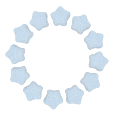 Harfington 15Pcs Felt Star for Crafts, Light Blue Sewing Pom Poms Handmade Wool Felt Sheets 1.2" for DIY Arts and Crafts,Sewing Handcraft, Christmas Decoration