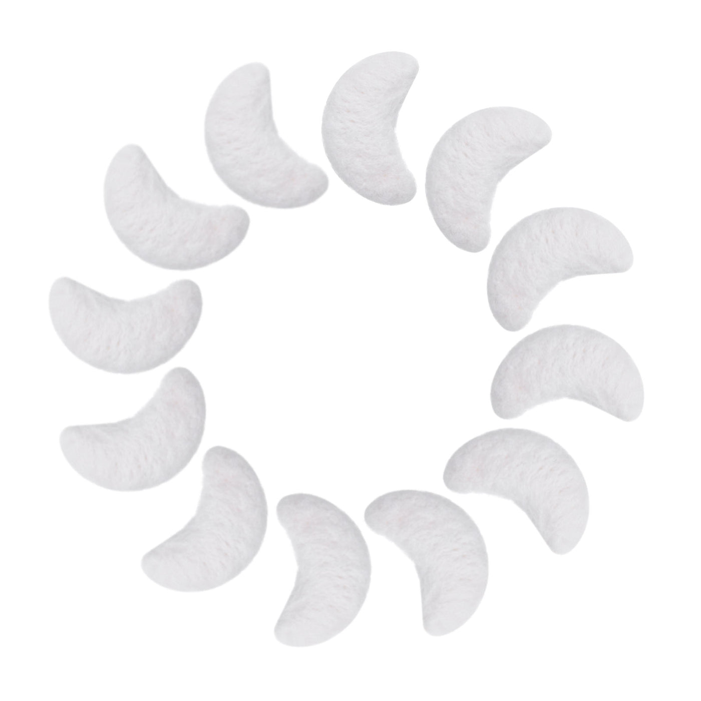 Harfington 15Pcs Felt Moon for Crafts, White Sewing Pom Poms Handmade Wool Felt Sheets 1.2" for DIY Arts and Crafts,Sewing Handcraft, Christmas Decoration