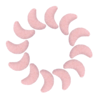 Harfington 15Pcs Felt Moon for Crafts, Pink Sewing Pom Poms Handmade Wool Felt Sheets 1.2" for DIY Arts and Crafts,Sewing Handcraft, Christmas Decoration