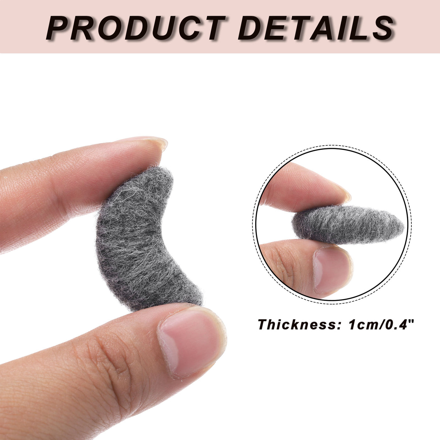 Harfington 15Pcs Felt Moon for Crafts, Gray Sewing Pom Poms Handmade Wool Felt Sheets 1.2" for DIY Arts and Crafts,Sewing Handcraft, Christmas Decoration