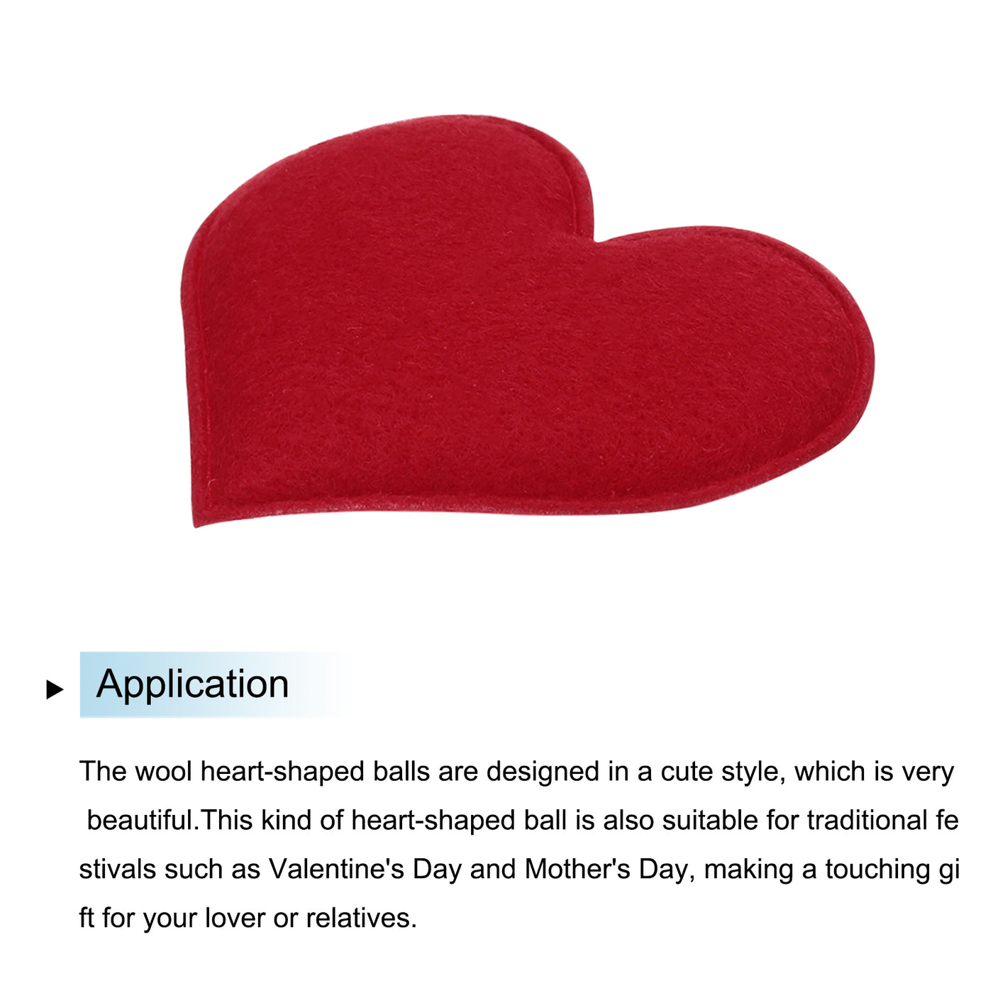 Harfington Felt Heart Shape Heart Pom Pom Valentine's Day Hearts Craft 2.4Inch x 2.6Inch for Home Decor Party Crafting Art, Red, Pack of 20