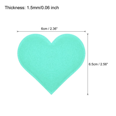 Harfington Felt Heart Shape Heart Pom Pom Valentine's Day Hearts Craft 2.4Inch x 2.6Inch for Home Decor Party Crafting Art, Blue, Pack of 20