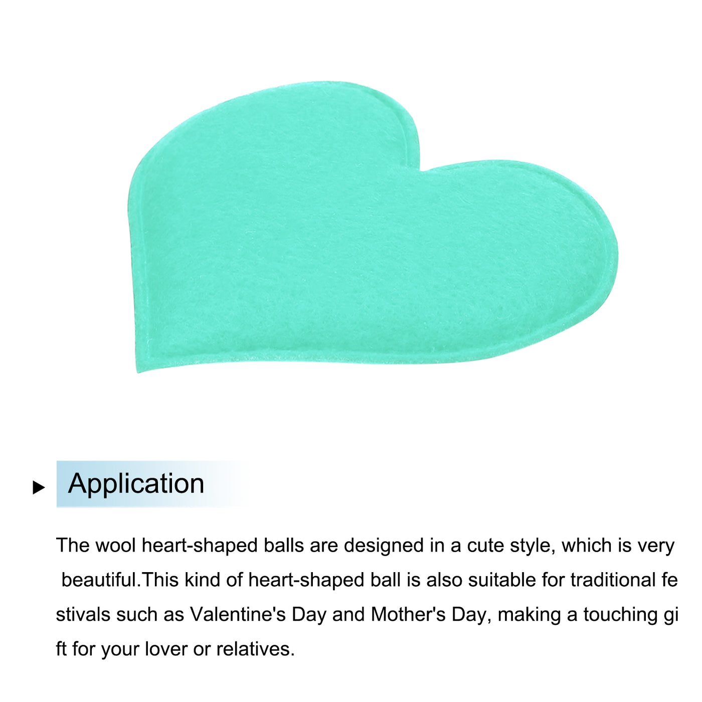 Harfington Felt Heart Shape Heart Pom Pom Valentine's Day Hearts Craft 2.4Inch x 2.6Inch for Home Decor Party Crafting Art, Blue, Pack of 20