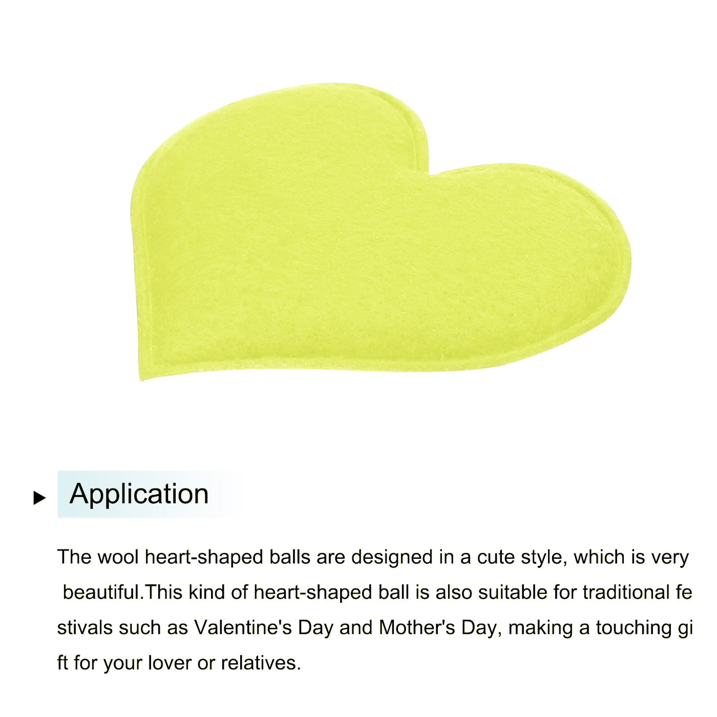 Harfington Felt Heart Shape Heart Pom Pom Valentine's Day Hearts Craft 2.4Inch x 2.6Inch for Home Decor Party Crafting Art, Yellow, Pack of 20