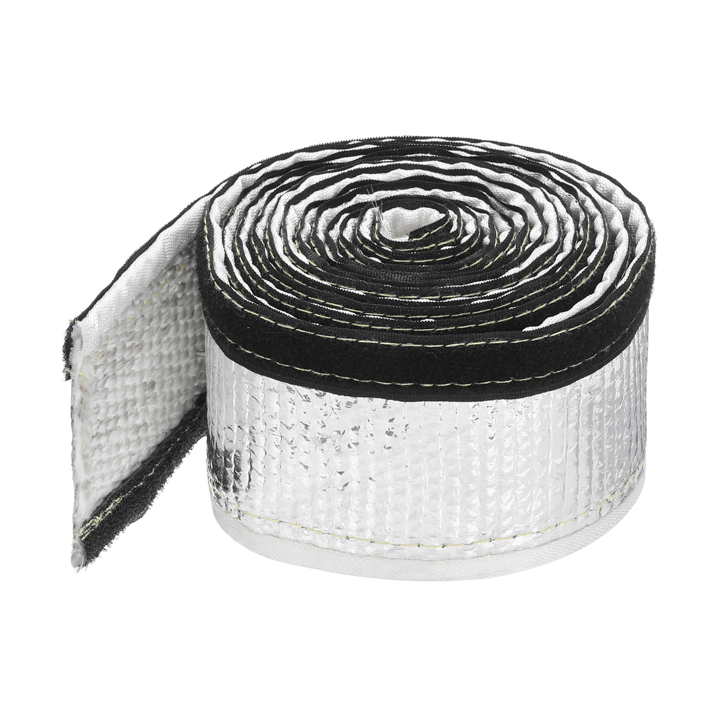 Harfington 3mm Heat Shroud Aluminized Sleeving 3/8" ID x 10FT Aluminum Metallic Fiberglass Heat Shroud for Fuel Lines Cables Electrical Wiring