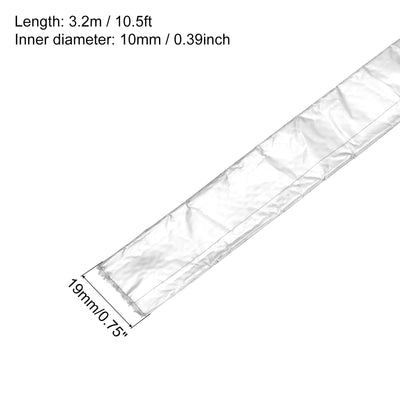 Harfington Heat Shroud Aluminized Sleeving 3/8" ID x 10.5FT Aluminum Metallic Fiberglass Heat Shroud for Fuel Lines Cables Electrical Wiring