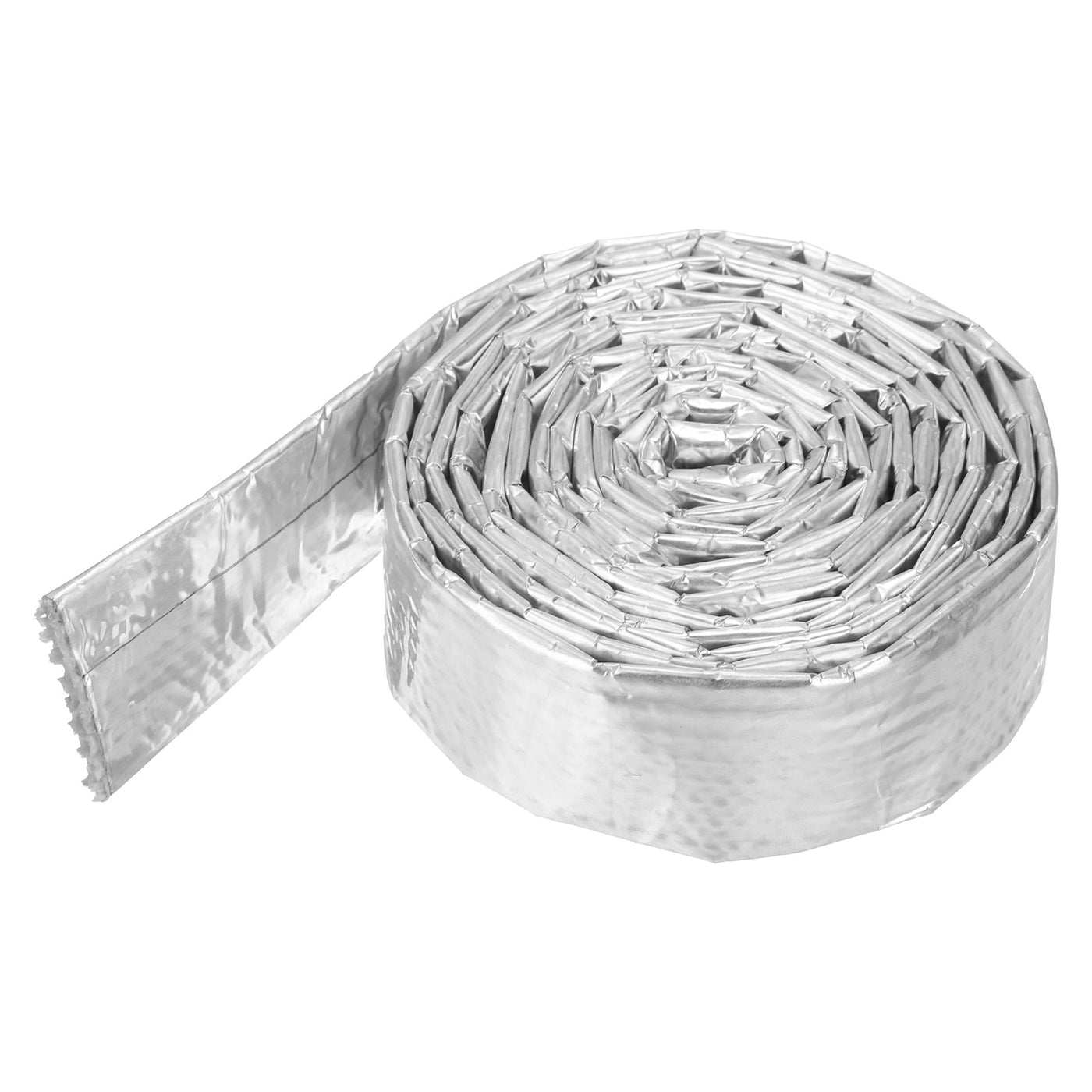 Harfington Heat Shroud Aluminized Sleeving 5/8" ID x 5.9FT Aluminum Metallic Fiberglass Heat Shroud for Fuel Lines Cables Electrical Wiring