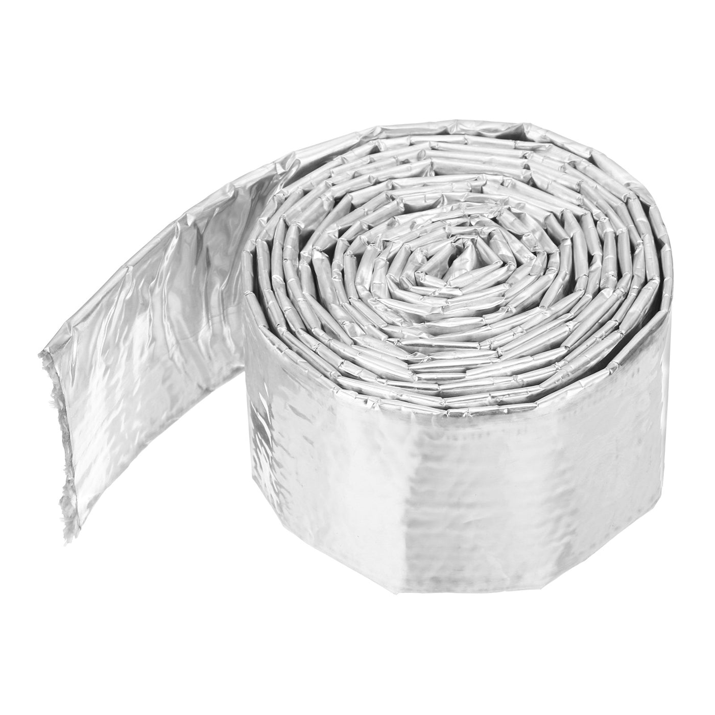 Harfington Heat Shroud Aluminized Sleeving 7/8" ID x 5.9FT Aluminum Metallic Fiberglass Heat Shroud for Fuel Lines Cables Electrical Wiring