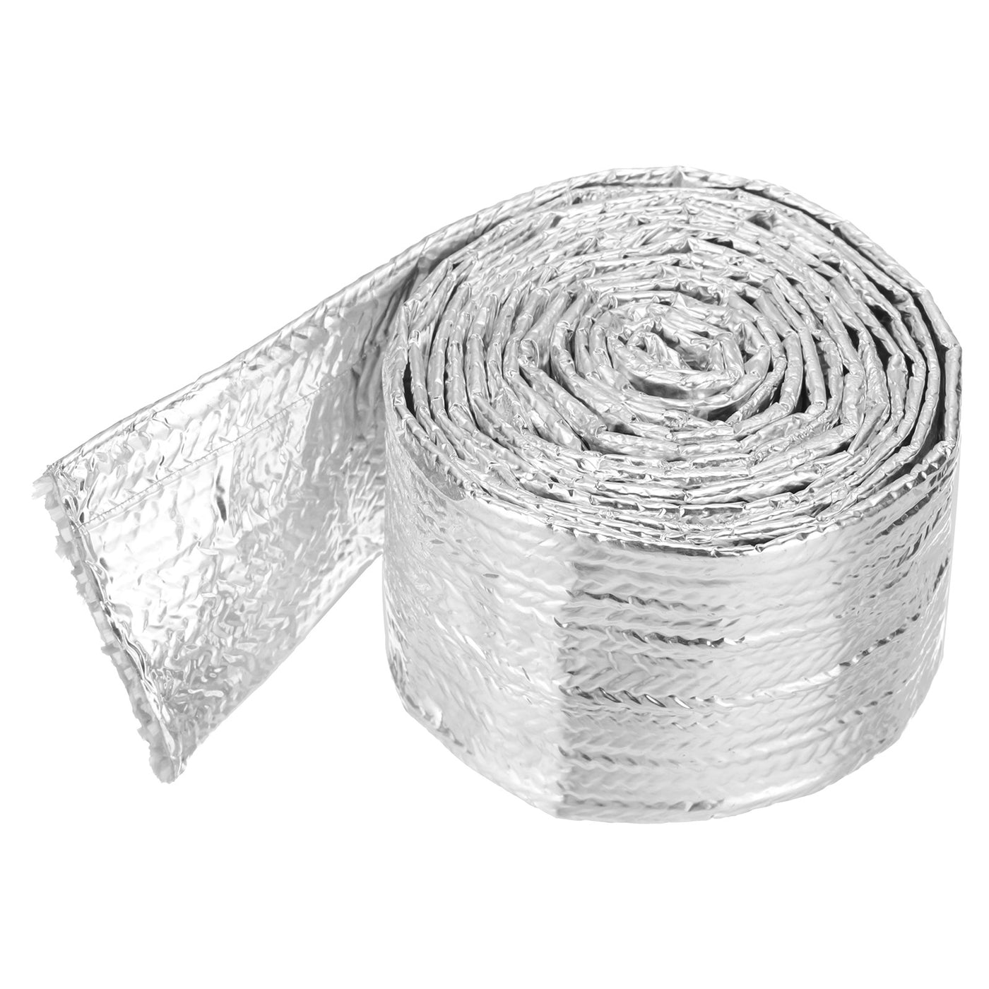 Harfington Heat Shroud Aluminized Sleeving 1 1/4" ID x 5.9FT Aluminum Metallic Fiberglass Heat Shroud for Fuel Lines Cables Electrical Wiring