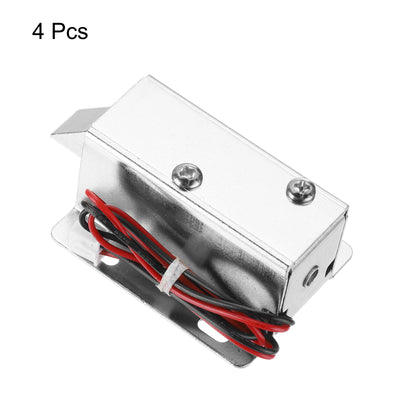 Harfington Uxcell DC 12V 0.3A Electromagnetic Solenoid Lock Door Drawer Magnetic Lock 4 Pcs