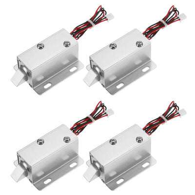 Harfington Uxcell DC 12V 0.3A Electromagnetic Solenoid Lock Door Drawer Magnetic Lock 4 Pcs