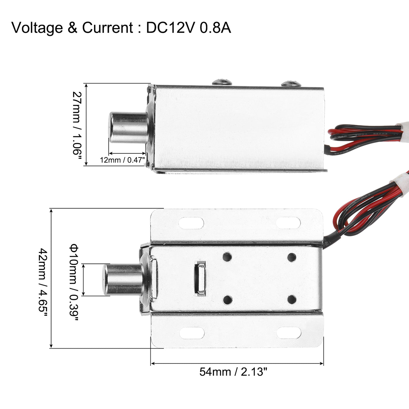 uxcell Uxcell DC 12V 0.8A Electromagnetic Solenoid Lock Door Drawer Magnetic Lock 2 Pcs