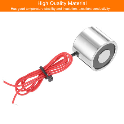 Harfington Uxcell Round Solenoid Electromagnet DC 6V 50N 11LB/5Kg Electric Magnet Electric Lifting Magnet for Automation Equipment