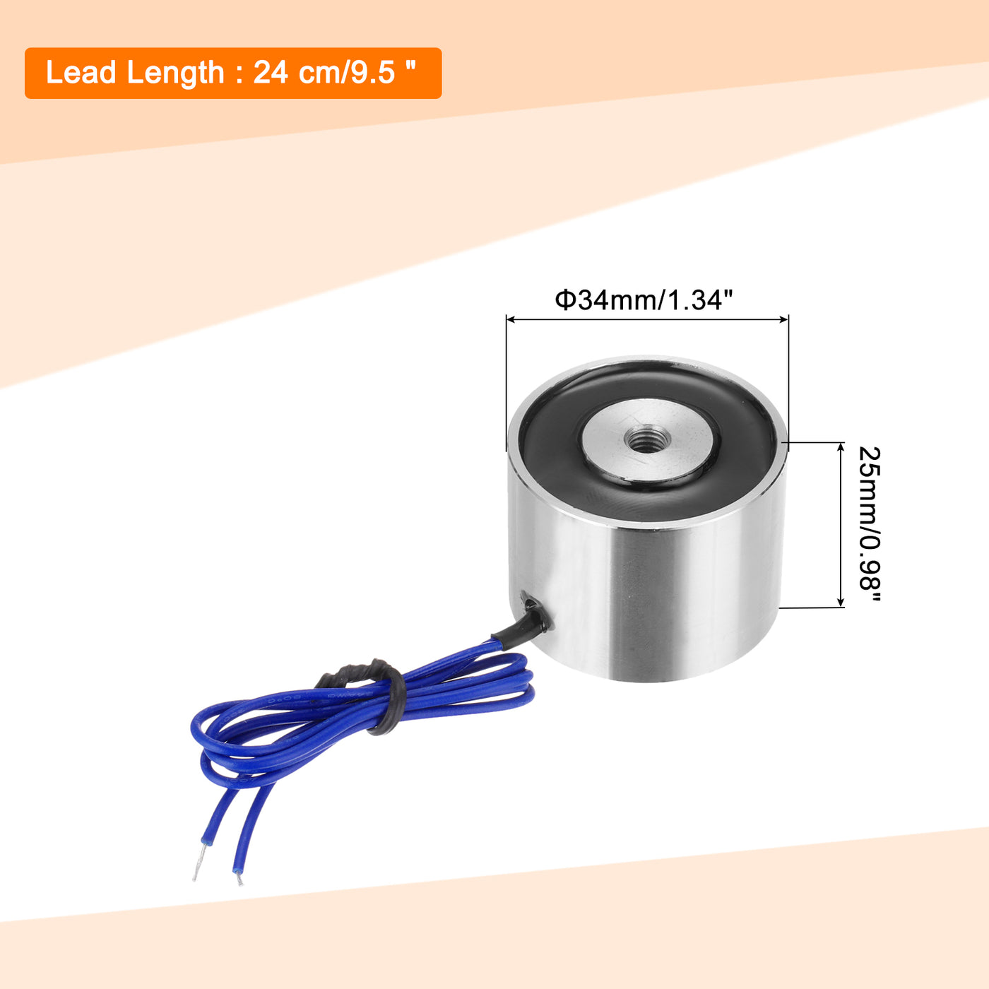 uxcell Uxcell Round Solenoid Electromagnet DC 12V 180N 44LB/20Kg Electric Magnet Electric Lifting Magnet for Automation Equipment