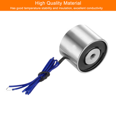 Harfington Uxcell Round Solenoid Electromagnet DC 12V 180N 44LB/20Kg Electric Magnet Electric Lifting Magnet for Automation Equipment