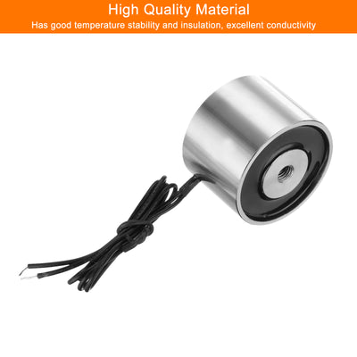 Harfington Uxcell Round Solenoid Electromagnet DC 24V 180N 44LB/20Kg Electric Magnet Electric Lifting Magnet for Automation Equipment