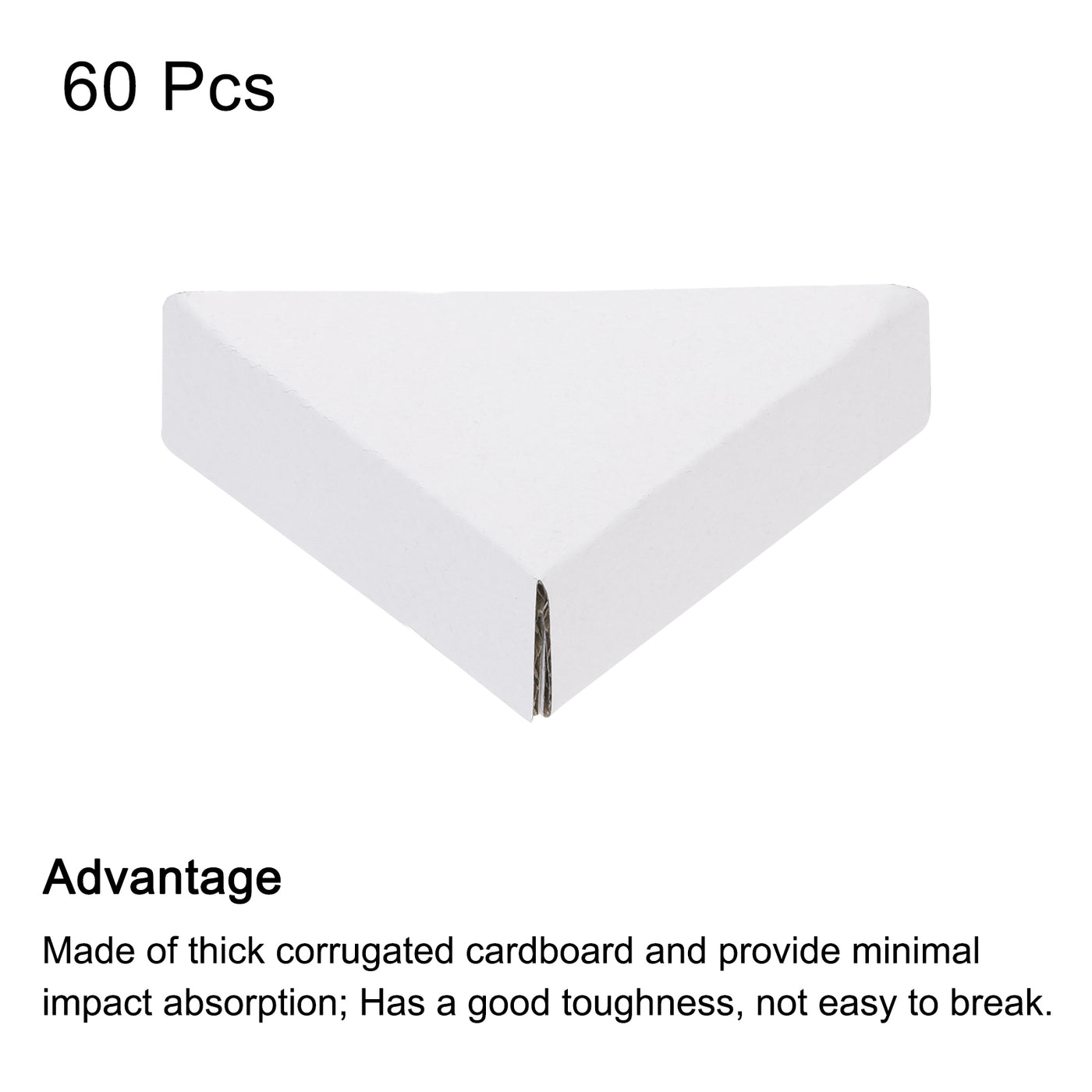 Harfington Adjustable Cardboard Corner Protector, Cardboard Edges Protector 6x6x2.2cm Pack of 60 White