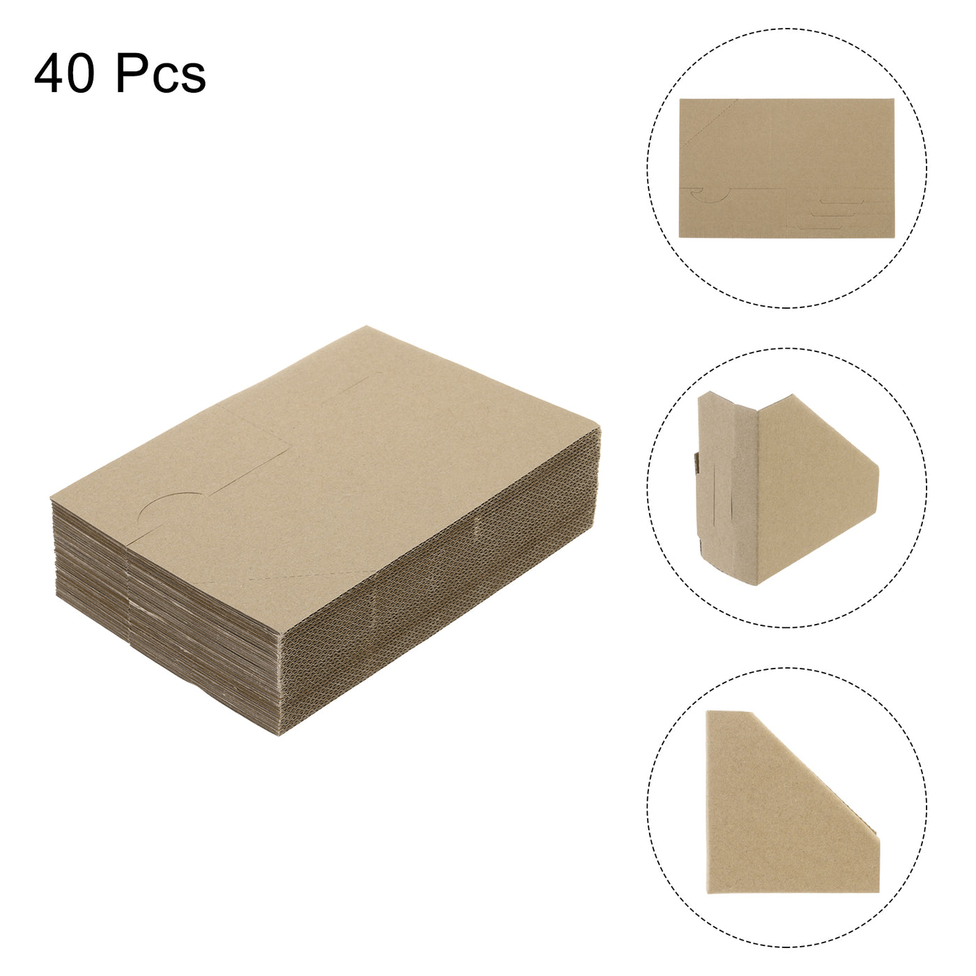 Harfington 40 Pack Adjustable Cardboard Corner Protector, Cardboard Edges Protector 9.5x9.5cm Fits 0.5, 1 and 1.5 Inch Frames Brown