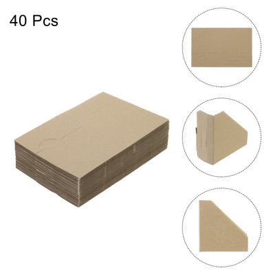 Harfington 40 Pack Adjustable Cardboard Corner Protector, Cardboard Edges Protector 9.5x9.5cm Fits 0.5, 1 and 1.5 Inch Frames Brown