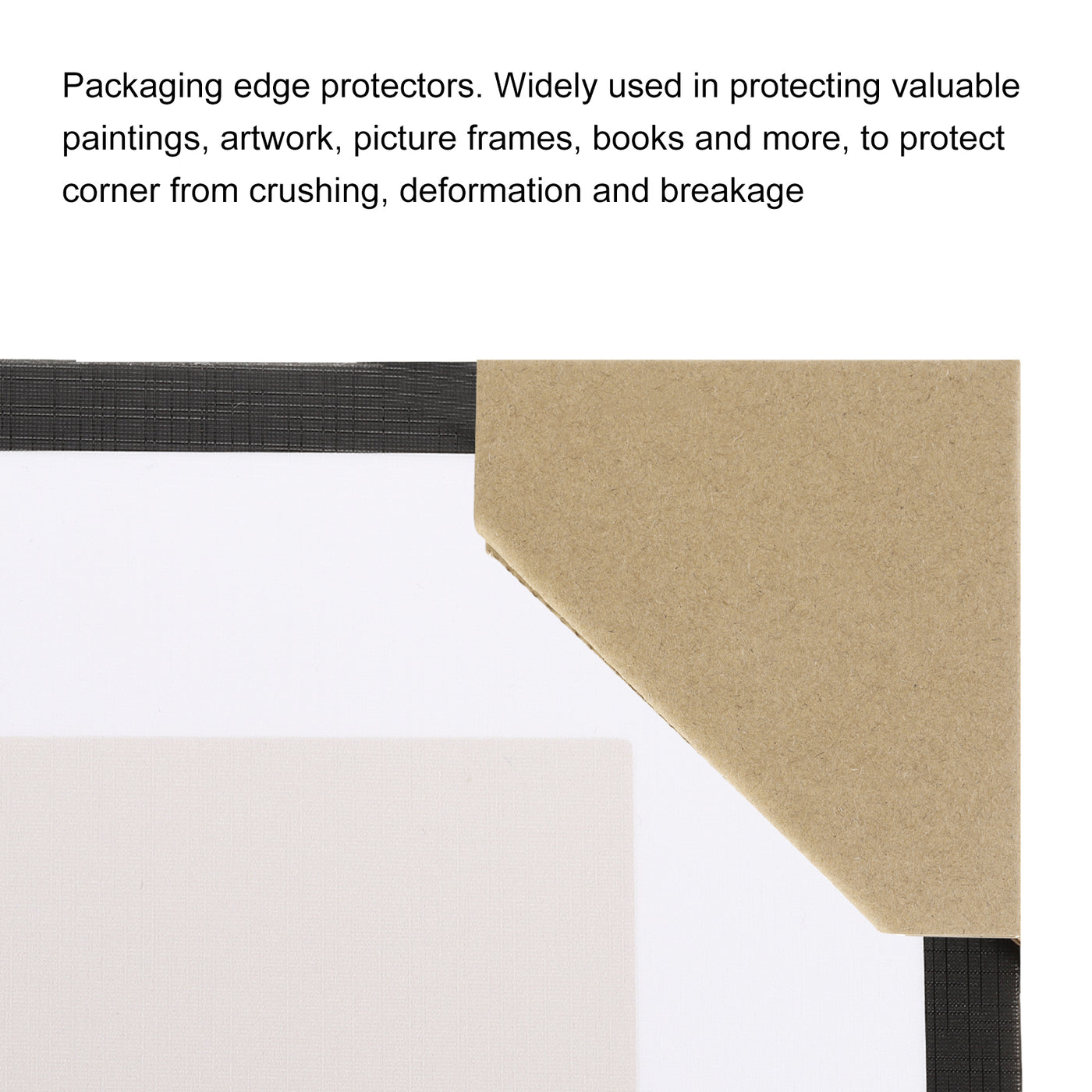 Harfington 40 Pack Adjustable Cardboard Corner Protector, Cardboard Edges Protector 9.5x9.5cm Fits 0.5, 1 and 1.5 Inch Frames Brown