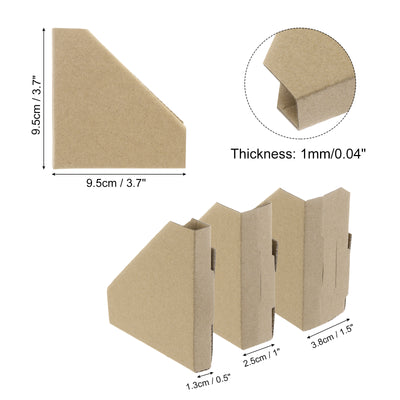 Harfington 120 Pack Adjustable Cardboard Corner Protector Cardboard Edges Protector 9.5x9.5cm Fits 0.5, 1 and 1.5 Inch Frames Brown