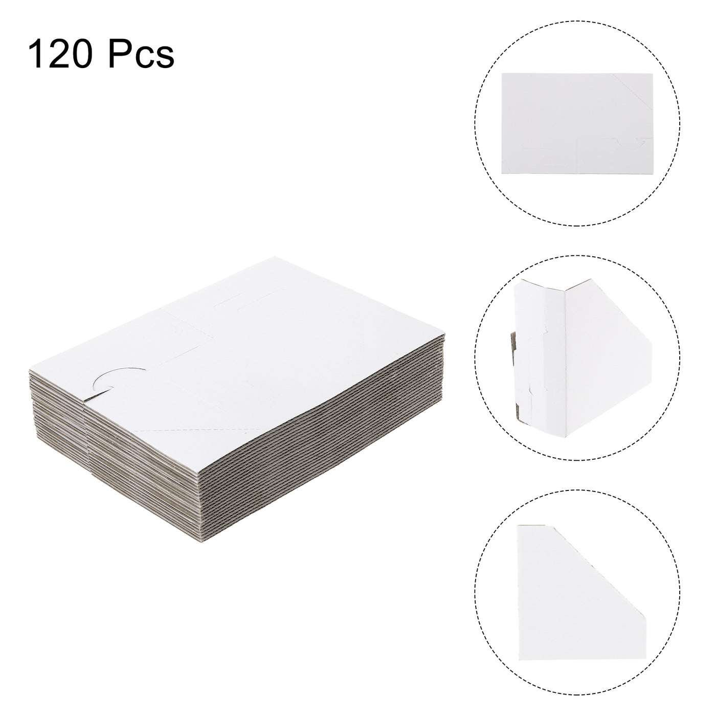 Harfington 120 Pack Adjustable Cardboard Corner Protector Cardboard Edges Protector 9.5x9.5cm Fits 0.5, 1 and 1.5 Inch Frames White