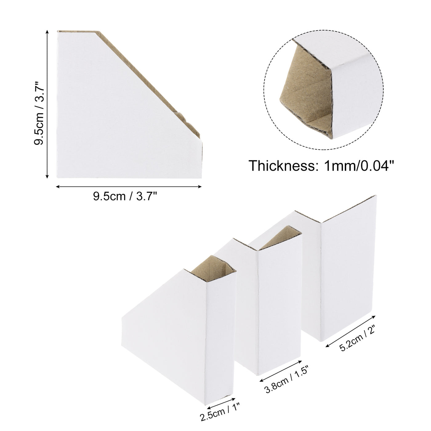 Harfington 40 Pack Adjustable Cardboard Corner Protector Cardboard Edges Protector 9.5x9.5cm Fits 1, 1.5 and 2 Inch Frames White