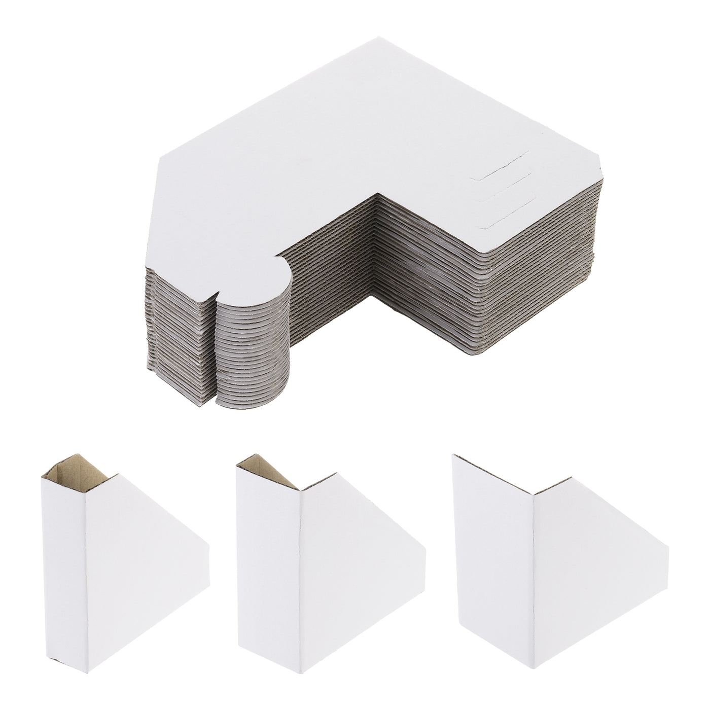 Harfington 40 Pack Adjustable Cardboard Corner Protector Cardboard Edges Protector 9.5x9.5cm Fits 1, 1.5 and 2 Inch Frames White