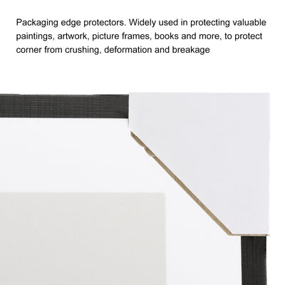 Harfington 60 Pack Adjustable Cardboard Corner Protector Cardboard Edges Protector 9.5x9.5cm Fits 1, 1.5 and 2 Inch Frames White