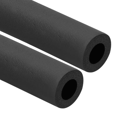 Harfington 1-11/16"(43mm) ID x6.6ft Rohr Isolierung Schaum 2Stk Rohr Abdeckung Wickel Roll Stange Polsterung Schlauch für Griff HVAC Draußen Klima Anlagen