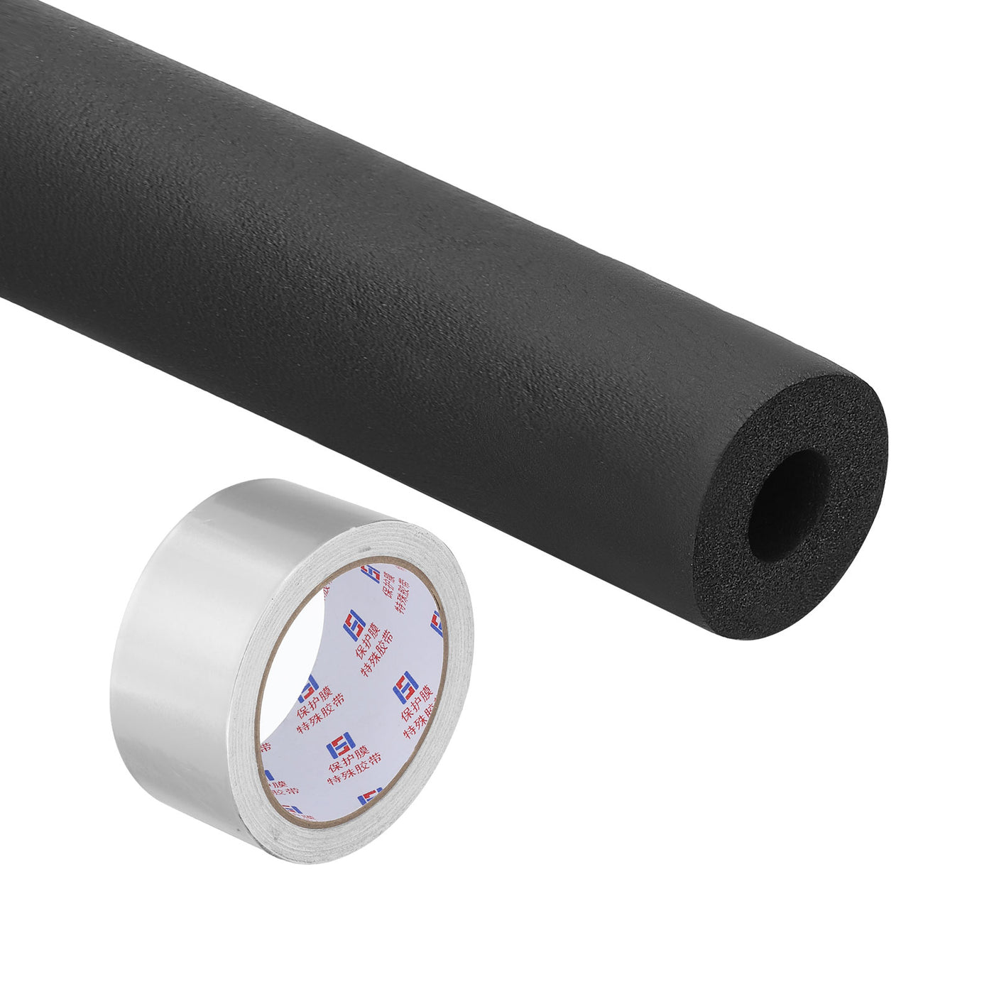 Harfington 1/2"(13mm) ID x 6Ft Pipe Insulation Foam Tube Set with Aluminum Tape