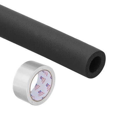 Harfington 3/4"(19mm) ID x 6Ft Pipe Insulation Foam Tube Set with Aluminum Tape