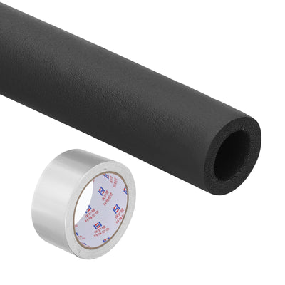 Harfington 7/8"(22mm) ID x 6Ft Pipe Insulation Foam Tube Set with Aluminum Tape