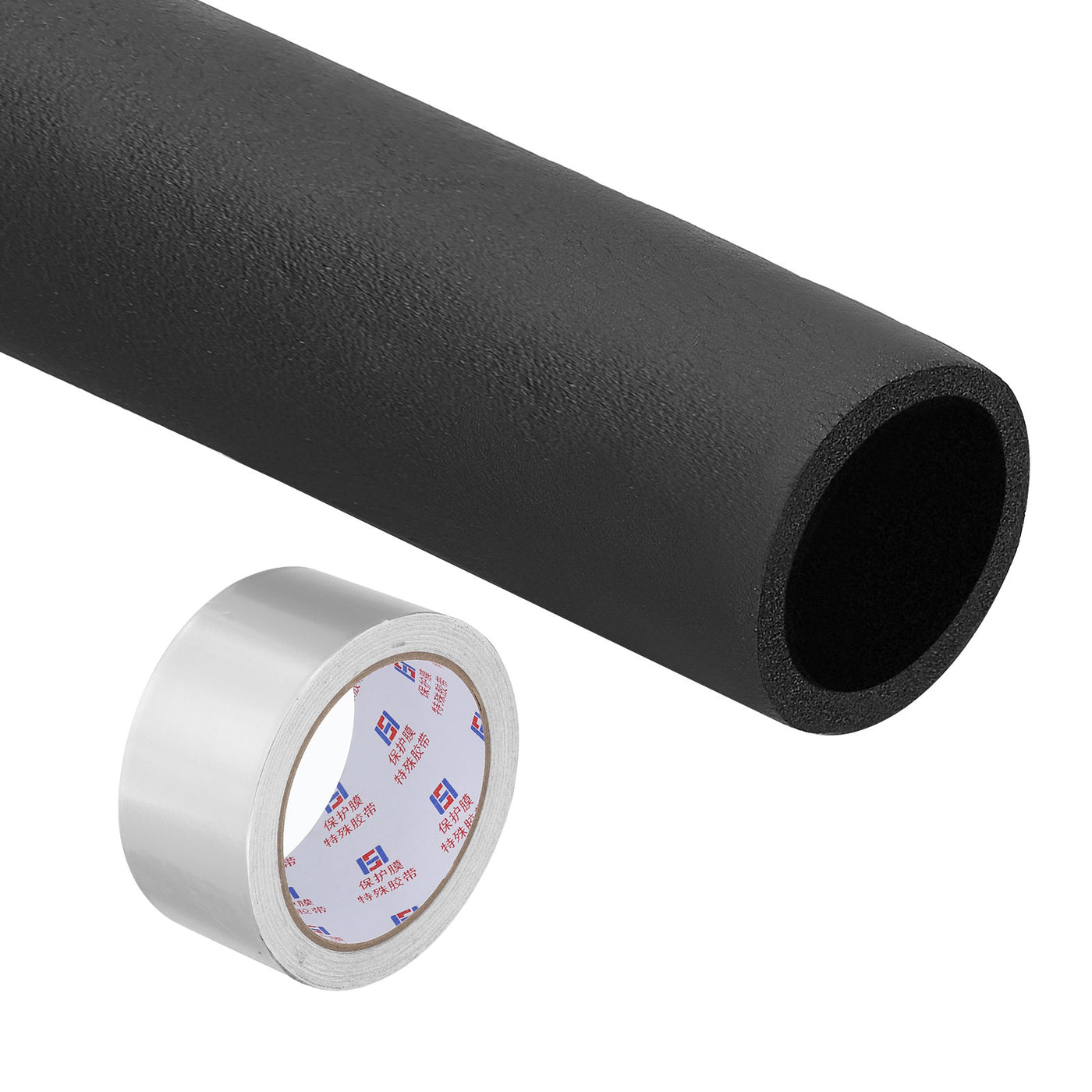 Harfington 1-1/4"(32mm) ID x 6Ft Pipe Insulation Foam Tube Set with Aluminum Tape