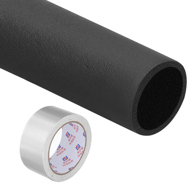 Harfington 1-11/16"(43mm) ID x 6Ft Pipe Insulation Foam Tube Set with Aluminum Tape