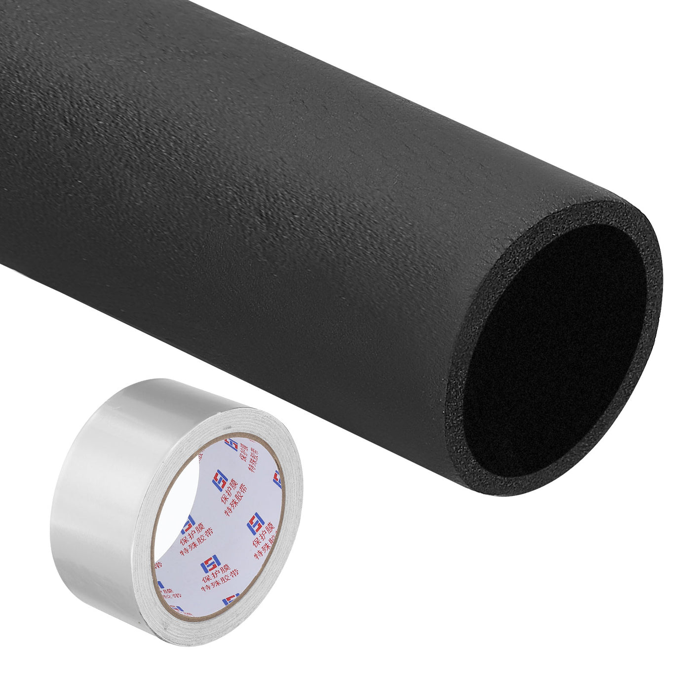 Harfington 1-7/8"(48mm) ID x 6Ft Pipe Insulation Foam Tube Set with Aluminum Tape