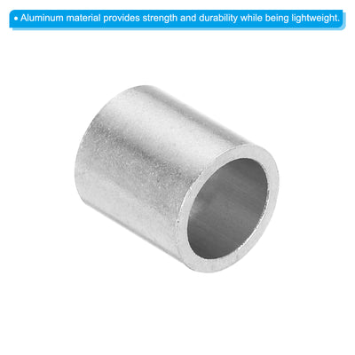 Harfington Uxcell 9/16" 14mm Aluminum Crimping Loop Sleeve Single Round Ferrule, Silver 25pcs